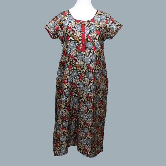 Black Flower Print Kurta, Tranquil Threads | Muvvas Boutique - Picture 5 of 8